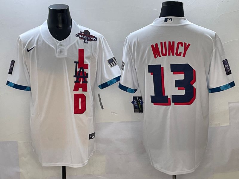 Men 2025 Los Angeles Dodgers #13 Muncy White All star Nike MLB Jersey style 6->los angeles dodgers->MLB Jersey